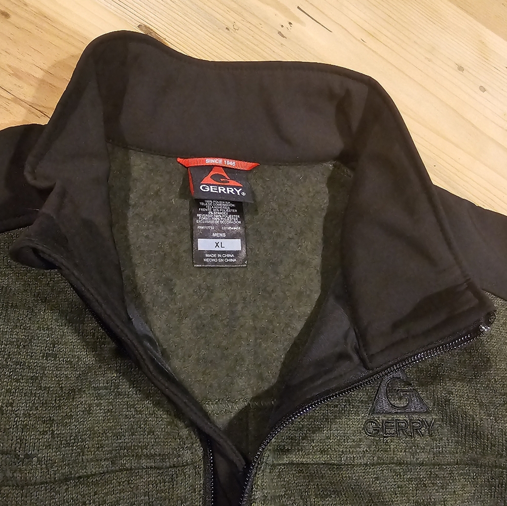 Gerry Men's Mixed Media Knit Zip Jacket, XL, Green - Picture 3 of 9